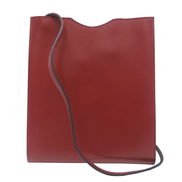 Hermes Onimetu Women's and Men's Shoulder Bag Boxcalf Bordeaux (Red) - Picture 1 of 9